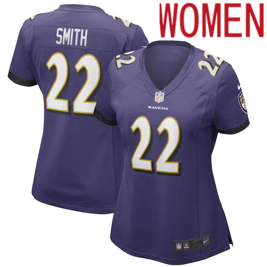 Women Baltimore Ravens 22 Jimmy Smith Nike Purple Game NFL Jersey